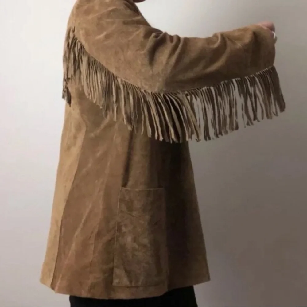 Denim&Co Woman's Washable Leather Fringe Jacket, size L Never Worn - Picture 3 of 16